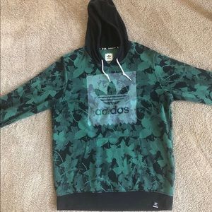 Adidas Multi-Leaf Black & Green Hoodie